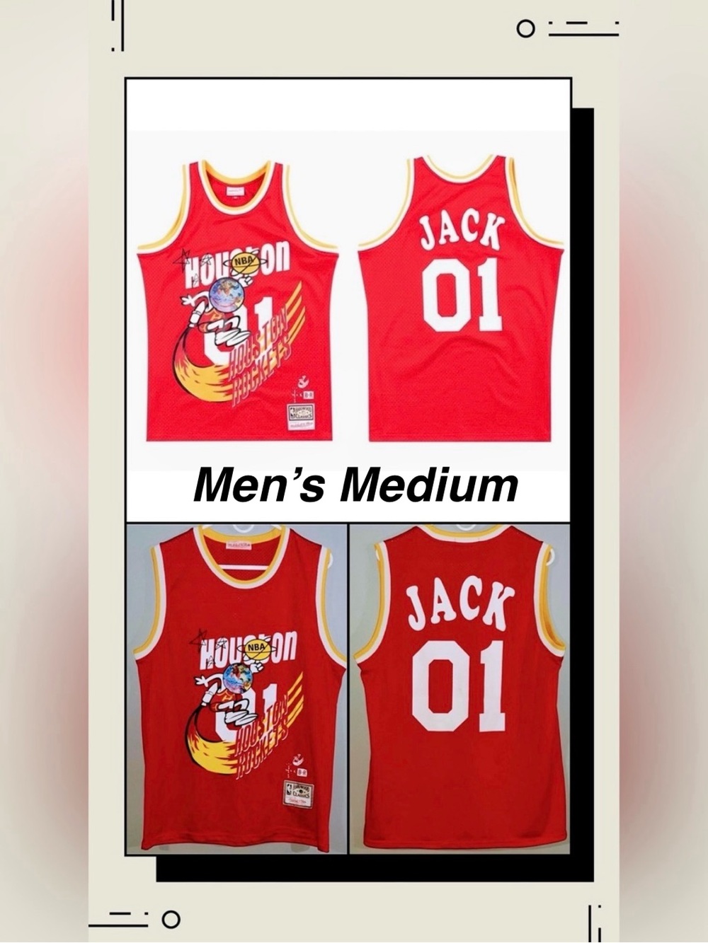 Cactus Jack By Travis Scott Mitchell Ness Astroworld Houston Rockets NBA Jersey
